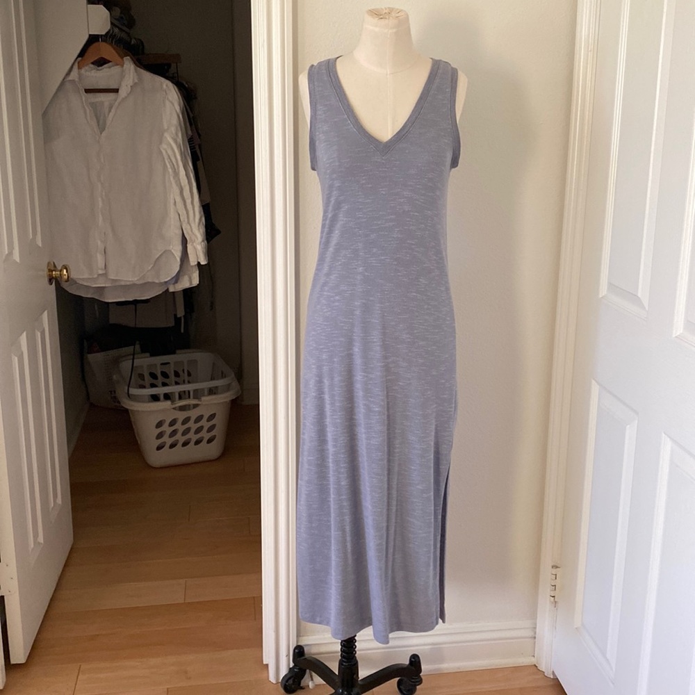 Sleeveless cornflower blue dress by Paige